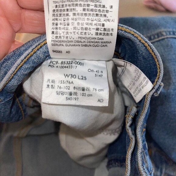 Levi's Womens Mile Jeans Size 30 Blue High Rise Wide Leg Cropped Cotton Blend - Picture 9 of 14